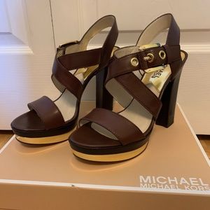 Michael Kors Calder Leather Platform Sandal